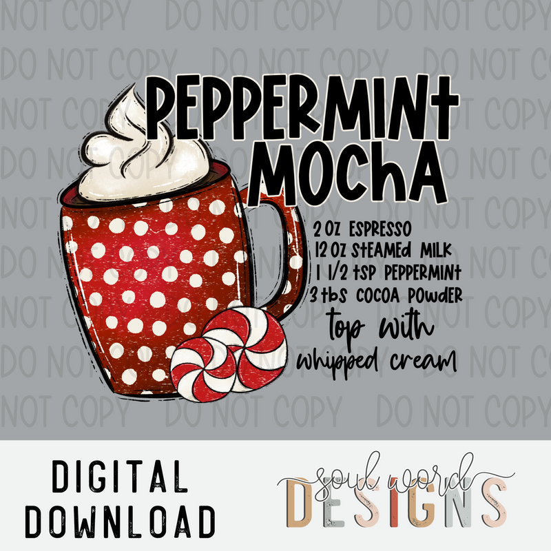 Peppermint Mocha Recipe (2oz Espresso) - DIGITAL DOWNLOAD
