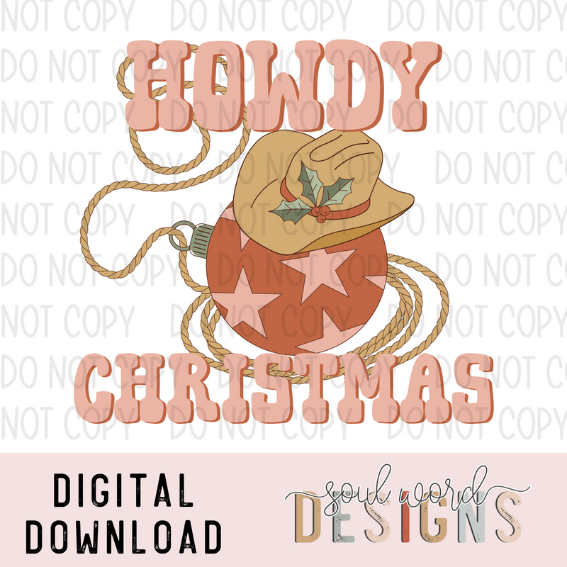 Howdy Christmas Ornament - DIGITAL DOWNLOAD