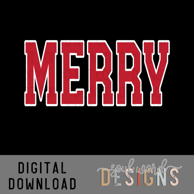 Merry Block Letter - DIGITAL DOWNLOAD