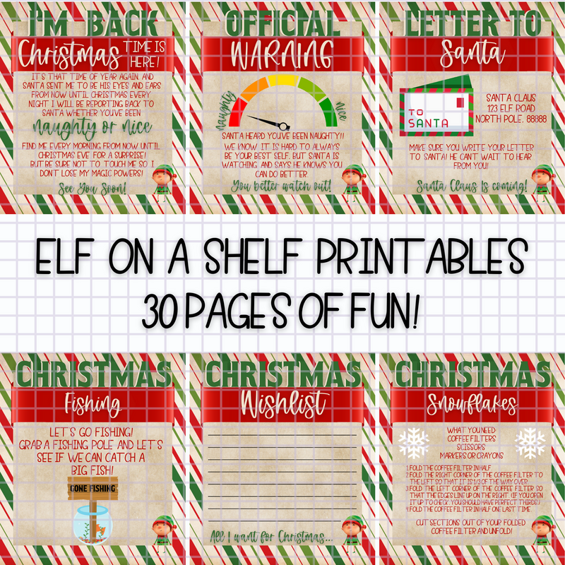 The Elf Is Back Printables - DIGITAL FILES