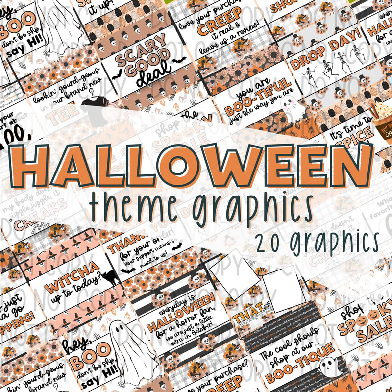 Halloween Theme Social Media Post Graphics - DIGITAL DOWNLOAD