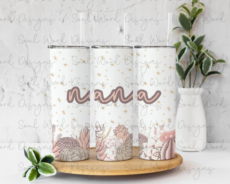 Nana Pink Cactus Tumbler Skinny Straight Tumbler Design - DIGITAL DOWNLOAD