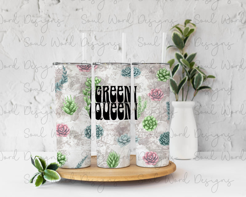 Green Queen Skinny Straight Tumbler Design - DIGITAL DOWNLOAD