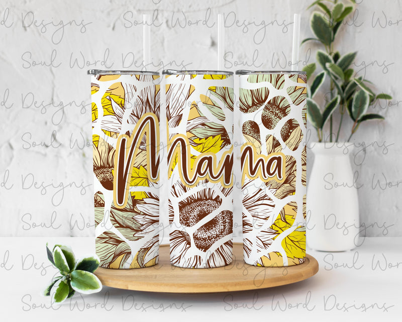 Mama Sunflower Skinny Straight Tumbler Design - DIGITAL DOWNLOAD