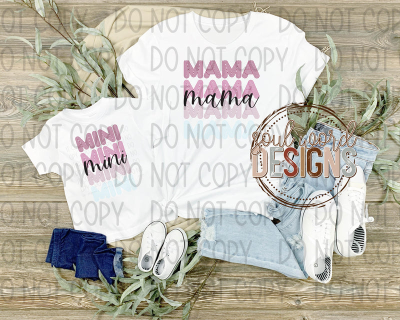 Mama Stacked Retro Purple/Blue - DIGITAL DOWNLOAD