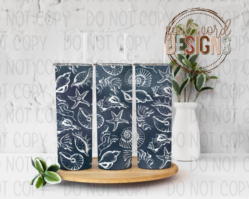 Seashells Skinny Straight Tumbler Design - DIGITAL DOWNLOAD