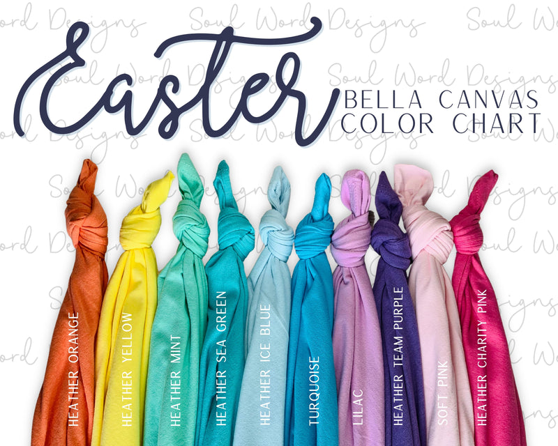 Easter Bella Canvas Color Chart - DIGITAL DOWNLOAD