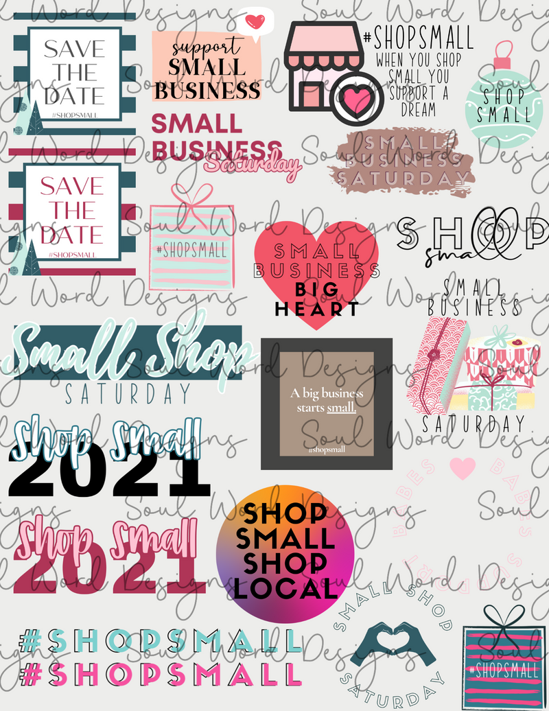 Small Business Saturday Graphics and Clip Art - DIGITAL DOWNLOAD