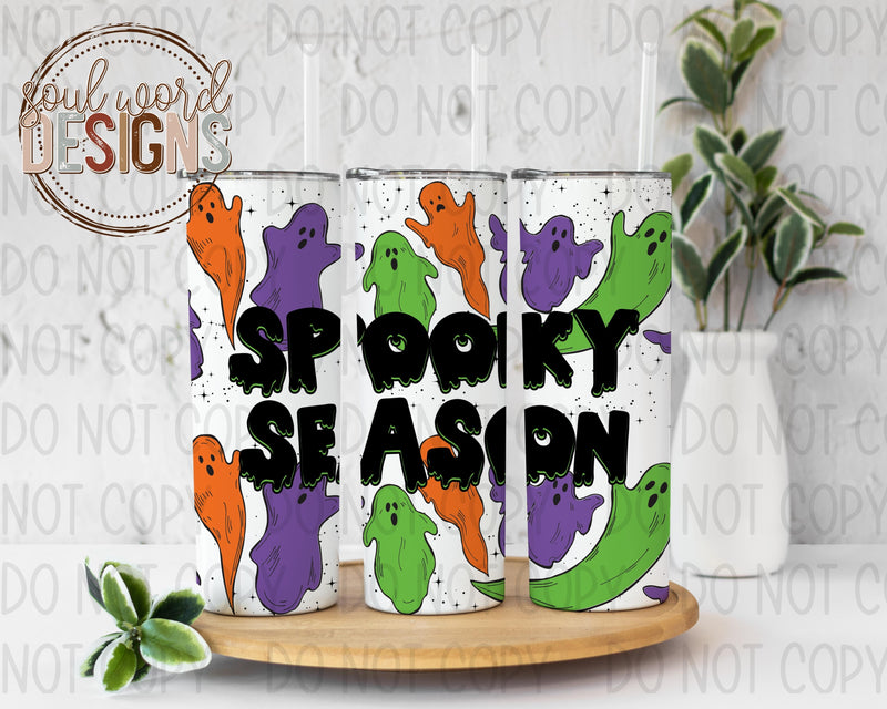 Spooky Season Ghost Skinny Straight Tumbler Design - DIGITAL DOWNLOAD