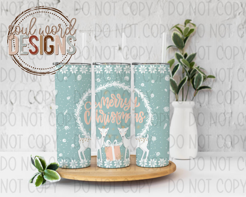 Merry Christmas Deer Skinny Straight Tumbler Design - DIGITAL DOWNLOAD