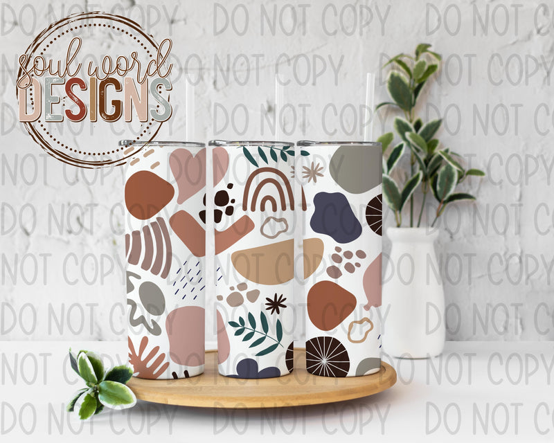 Boho Abstract Shapes Skinny Straight Tumbler Design - DIGITAL DOWNLOAD