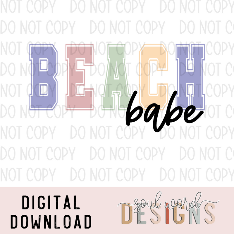 Beach Babe Pastels - DIGITAL DOWNLOAD