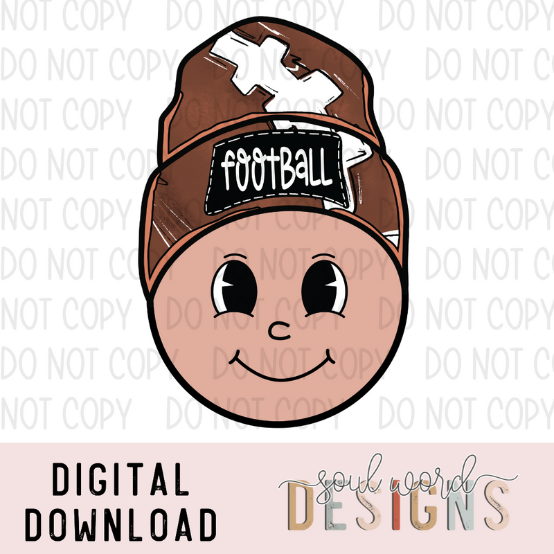 Football Happy Beanie - DIGITAL DOWNLOAD