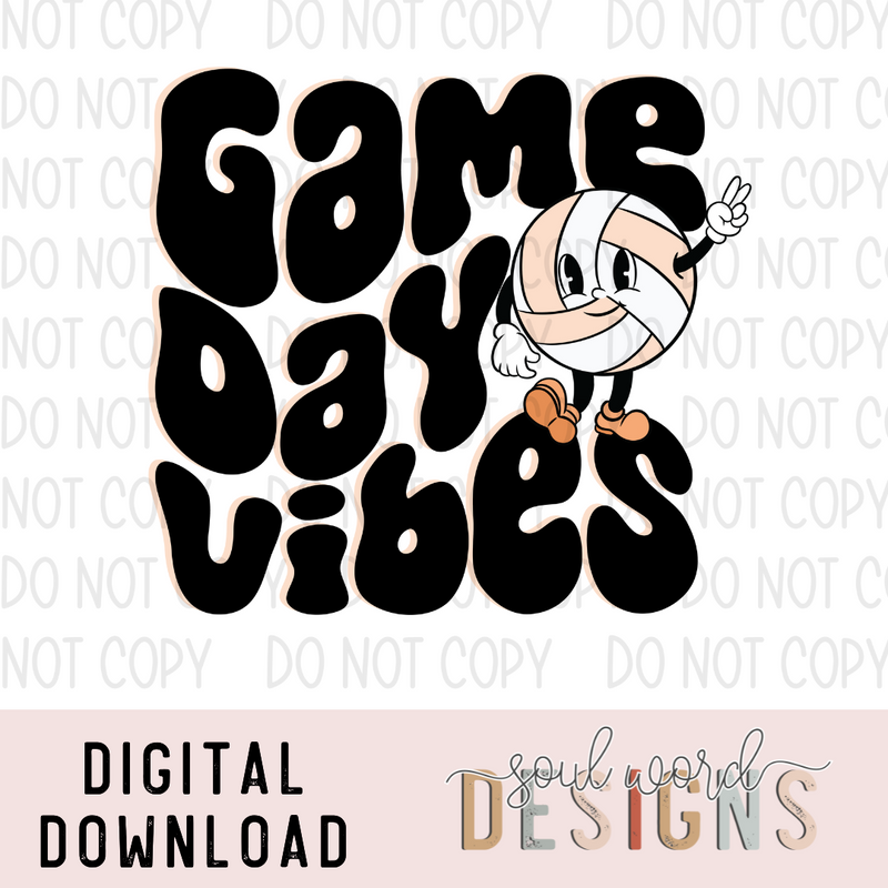 Game Day Vibes Volleyball - DIGITAL DOWNLOAD