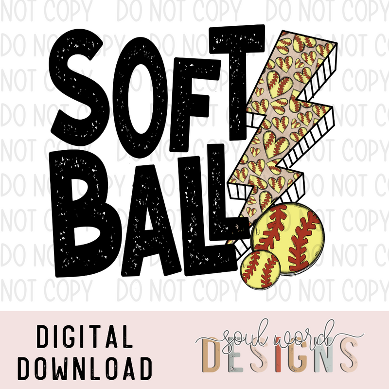 Softball Bolt - DIGITAL DOWNLOAD